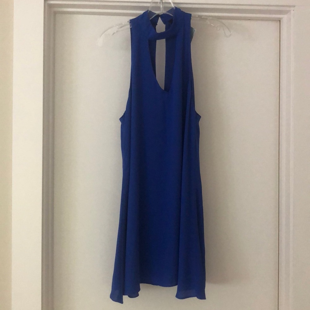 Ocean blue sleeveless chicken neck dress NWT SizeM